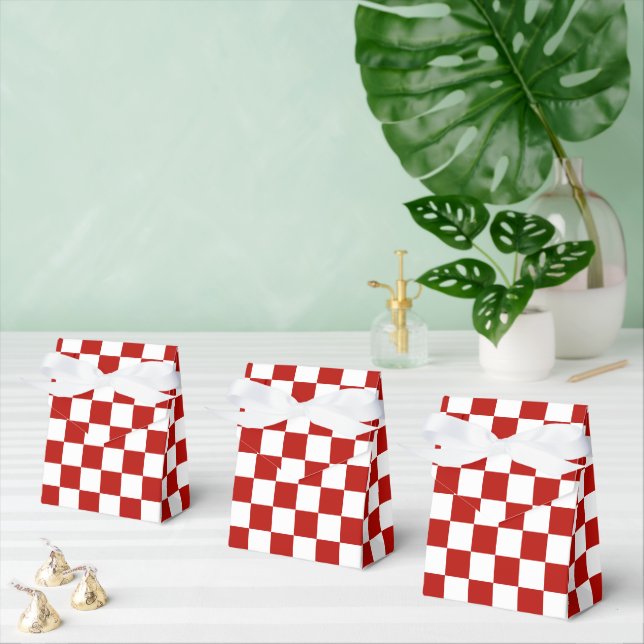 Viereck rotes, weißes Retro-Quadrat Geschenkschachtel (Zahlreiche)