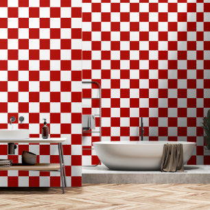 Viereck rotes, weißes Retro-Quadrat Tapete