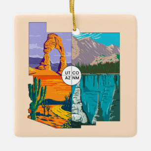 Vierecke Nationaldenkmal Keramikornament