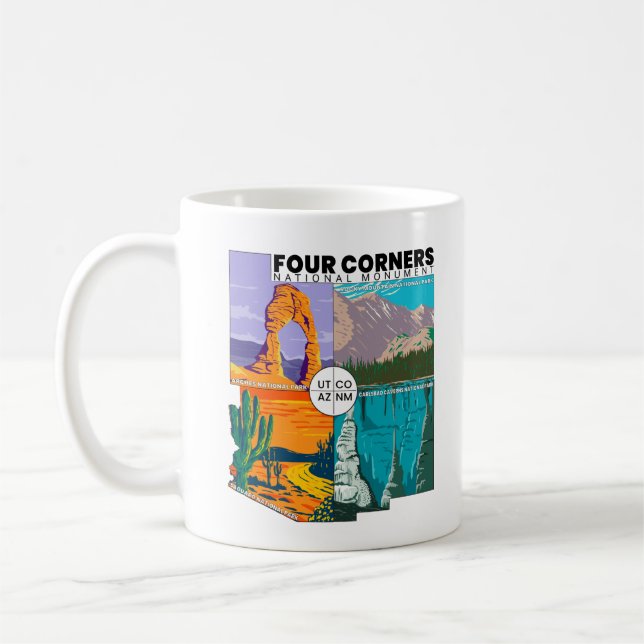 Vierecke Nationaldenkmal mit Nationalparks Kaffeetasse (Links)