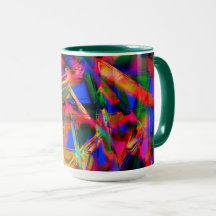 Viereckige Quadrate mit bunten Pinselstrichen