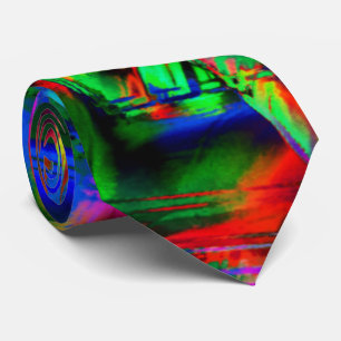 Viereckige Quadrate mit grünen bunten Pinselstrich Krawatte