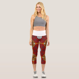 Vierer Band Kaleidoskop Art Capri Leggings