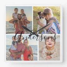 Vierer-Foto-Akrylwall-Uhr