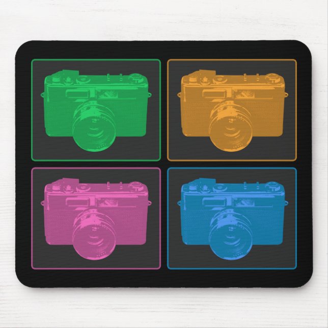 Vierer-Pop-Kunstkameras Mousepad (Vorne)