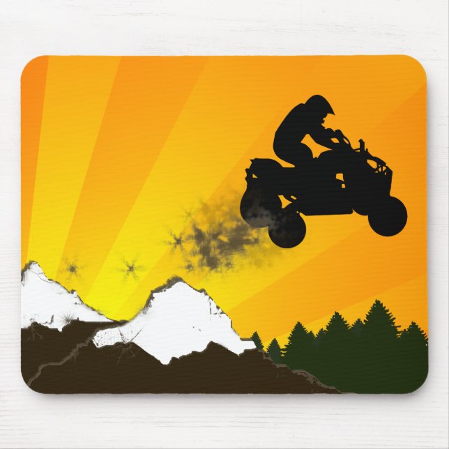 Viererkabel. orange Sonnenuntergang Mousepad (Vorne)