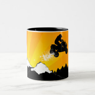 Viererkabel. orange Sonnenuntergang Zweifarbige Tasse