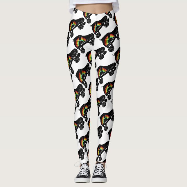 Viererkabelrollen-Skateregenbogen Leggings (Vorderseite)