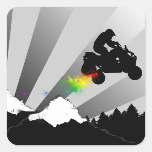 Viererkabelschmutzhinteratv Quadratischer Aufkleber