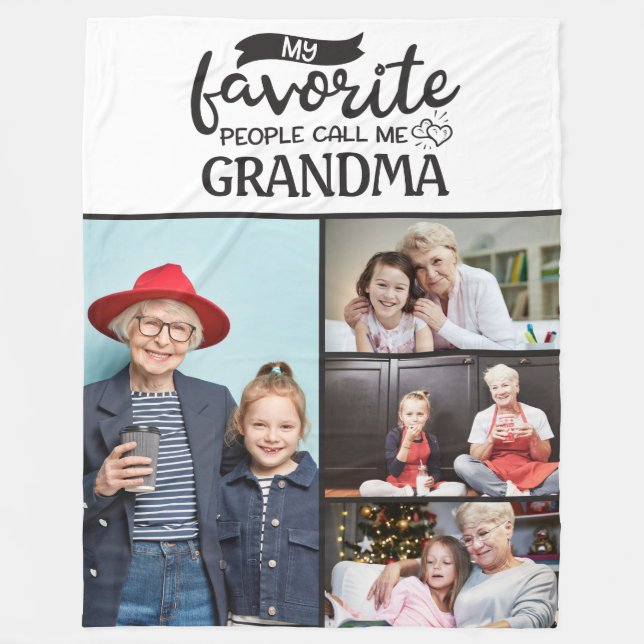 Vierfamilien-Foto-Collage - Meine Lieblingsmensche Fleecedecke (Vorderseite)