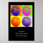 Vierfarbiger Pop Art Motivierend Zitat Poster<br><div class="desc">Ich Liebe dieses Spiel. Beliebte Sportarten - Basketball Game Ball Image.</div>