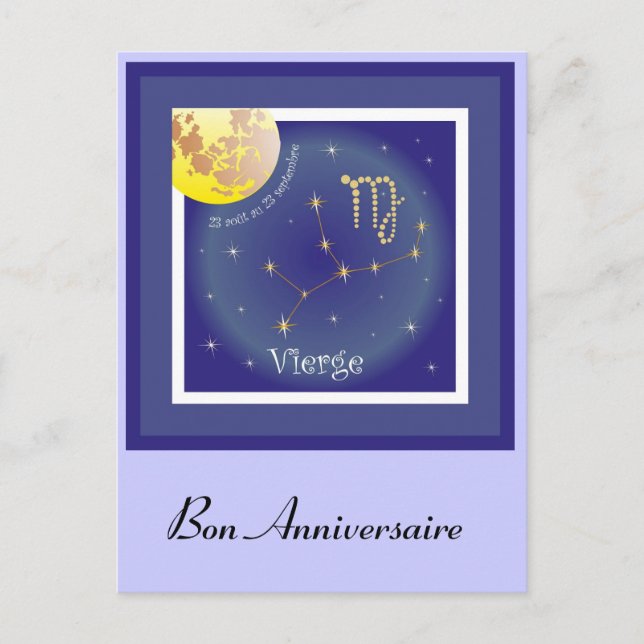 Vierge 23 août au 23 septembre Postkarte (Vorderseite)