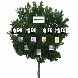 Viergenerationenstilisierter Grünleaf-Familienbaum Freistehende Fotoskulptur
