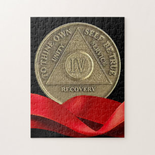 Vierjährige OM Jubiläumscoin Red Ribbon Puzzle