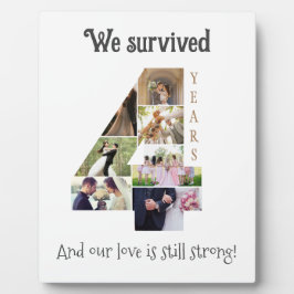 Vierjähriger Hochzeitstag Fotoplatte
