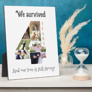 Vierjähriger Hochzeitstag Fotoplatte