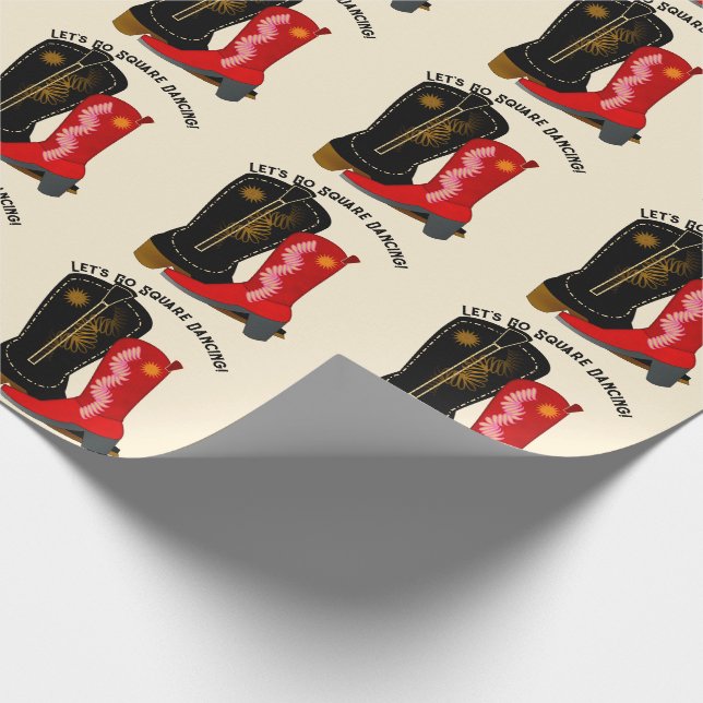 Vierkant-Tanz-Cowboy-Stiefel Geschenkpapier (Ecke)