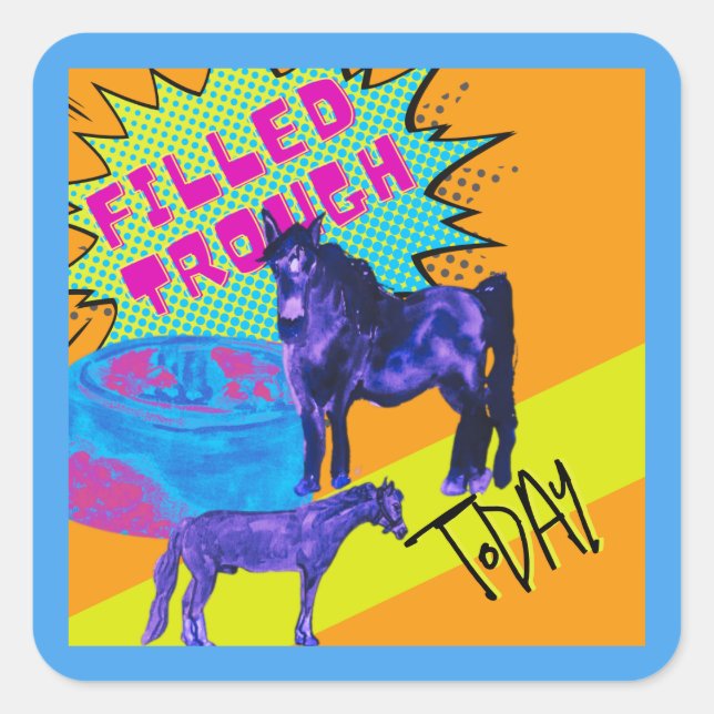 Vierkantaufkleber im Comic Quadratischer Aufkleber (Vorderseite)