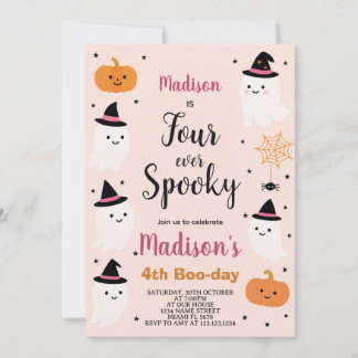 Vierkids Halloween Geburtstag Einladung