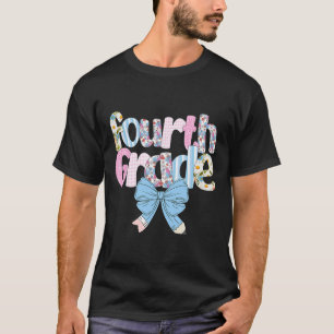 Vierklässler-Lehrerin im Vornehm-Stil, Blaue Flora T-Shirt