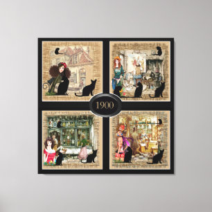 Viermal Anton Pieck Leinwanddruck