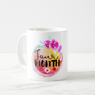 Viermonatiges Blumenbester Meilenstein-Label Kaffeetasse