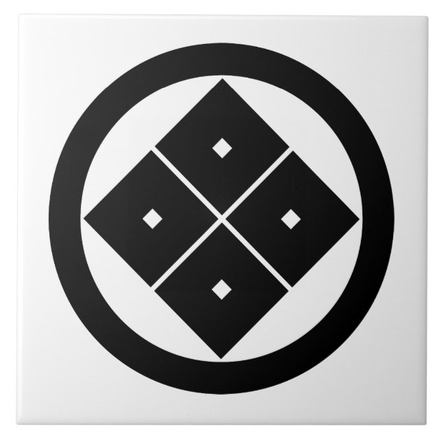 Vierquadrat in einem Kreis getilgt Fliese (Vorderseite)