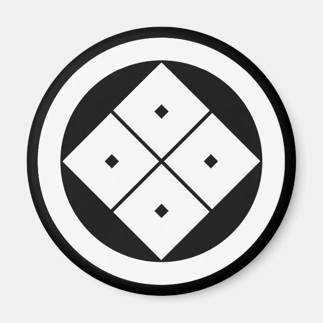 Vierquadrat in einem Kreis getilgt Magnet (Vorne)