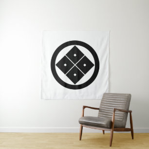 Vierquadrat in einem Kreis getilgt Wandteppich