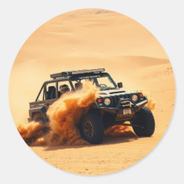 Vierradantrieb und Rennwagen Runder Aufkleber