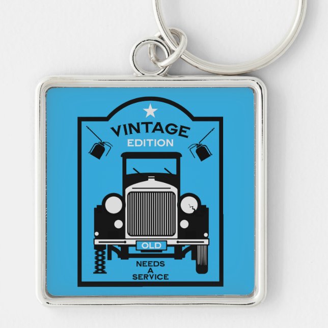 Vierragenarian Happy Birthday Over the Hill Schlüsselanhänger (Vorne)