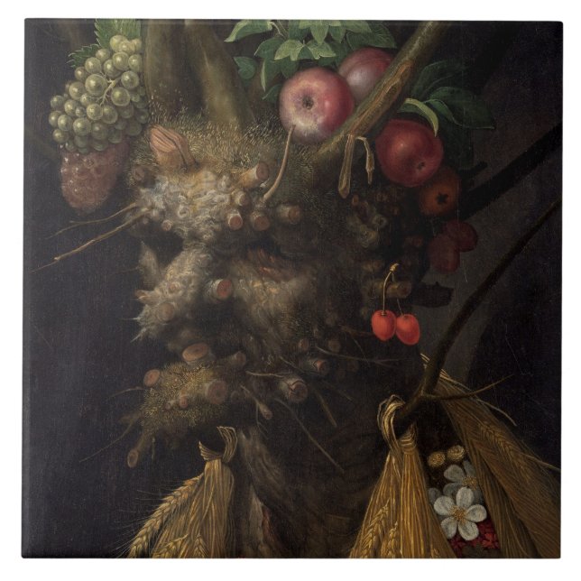 Viersaison in the One Head, c.1590 2 Fliese (Vorderseite)