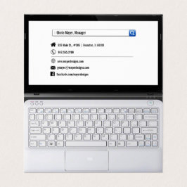 vierseitig gefalteter Laptop-Bildschirm Visitenkarten