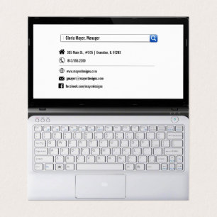 vierseitig gefalteter Laptop-Bildschirm Visitenkarten