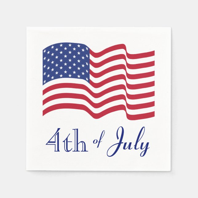 Viert-Juli-US-Flaggen-Servietten Serviette (Vorderseite)