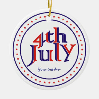 Vierte 4. Juli Blau roten Text Design Ornament
