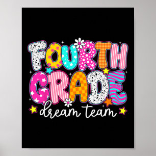 Vierte 4. Klasse Dream Team Lehrer Kind Zurück zur Poster