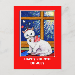 Vierte Katze Juli Postkarte