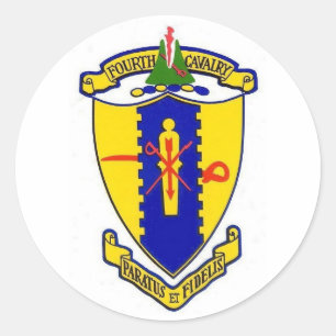 Vierte Kavallerie Runder Aufkleber