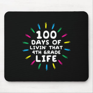Vierte Klasse 4. Klasse 100 Tage Schule Mousepad