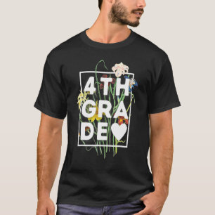 Vierte Klasse Blumenmädchen Frauen Lehrer Team 4. T-Shirt