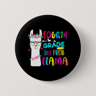 Vierte Klasse kein Prob Llama Lehrer Student zurüc Button