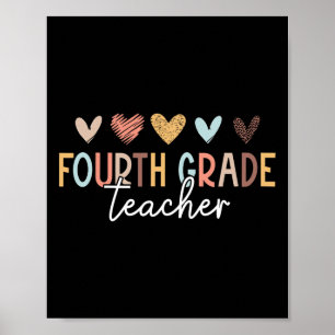 Vierte Klasse Lehrer Erster Schultag zurück Poster