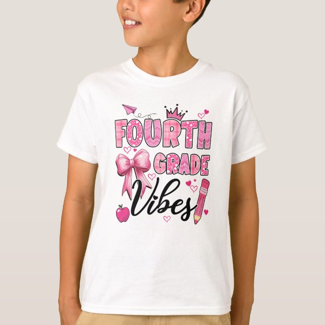 Vierte Klasse vibes back to School Coquette Tee (Vorderseite)