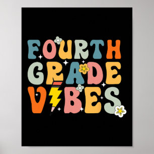 Vierte Klasse Vibes-Shirt 4. Retro-Ck zur Schule K Poster