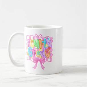 Vierte Klasse Zurück zur Schule Bogen Cute Coquett Kaffeetasse