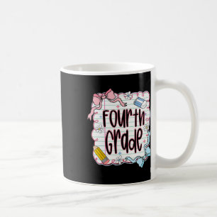 Vierte Klasse Zurück zur Schule Für Mädchen Rosa N Kaffeetasse