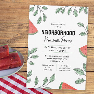 Viertel-Sommerpicknick-Wassermelone Einladung