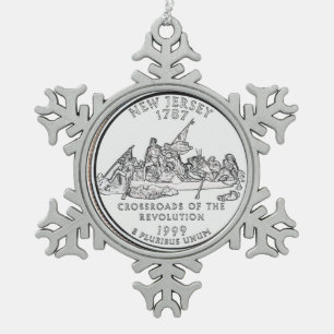 Vierteldollar-Münze von New Jersey Schneeflocken Zinn-Ornament
