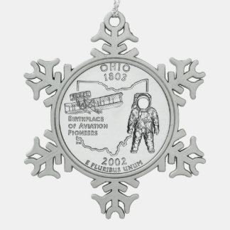 Vierteldollar-Münze von Ohio Schneeflocken Zinn-Ornament